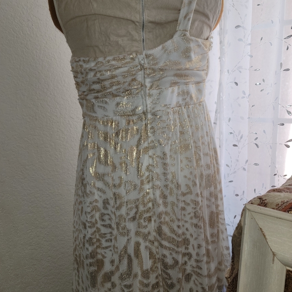 Gold and cream dress - Picture 3 of 4